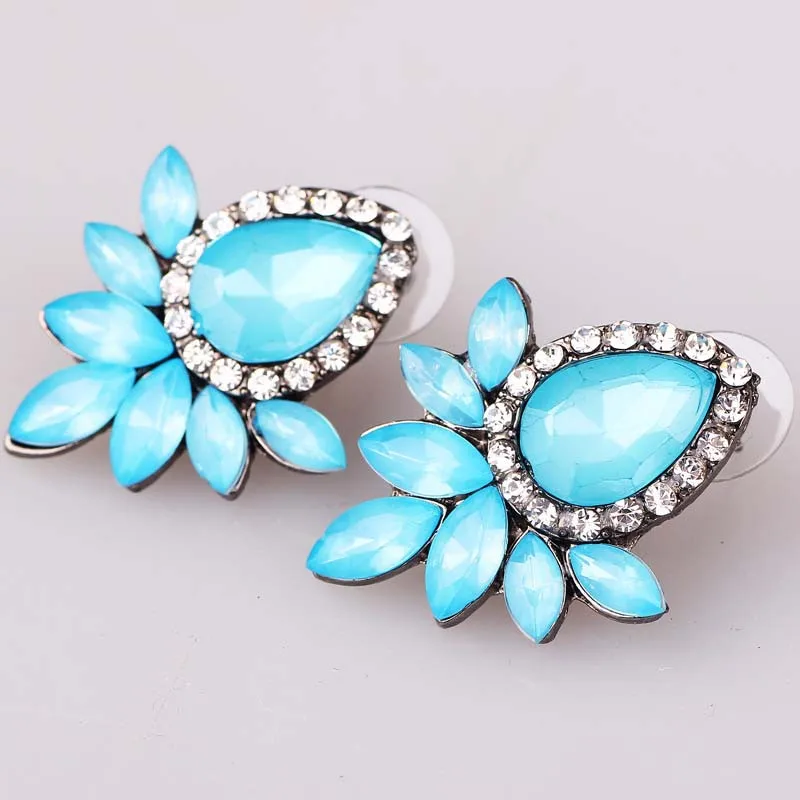 女性のファッションイヤリングラインストーングレー/ピンクガラス黒樹脂甘い金属で宝石耳スタッドのイヤリング女の子e551 女性のファッションイヤリングラインストーングレー/ピンクガラス黒樹脂甘い金属で宝石耳スタッドのイヤリング女の子e551