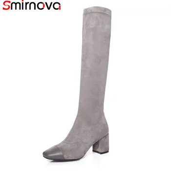 Smirnova 2018 NEW fashion round toe knee high boots with zippper flock+suede leather boots women square high heels winter boots
Smirnova 2018 NEW fashion round toe knee high boots with zippper flock+suede leather boots women square high heels winter boots