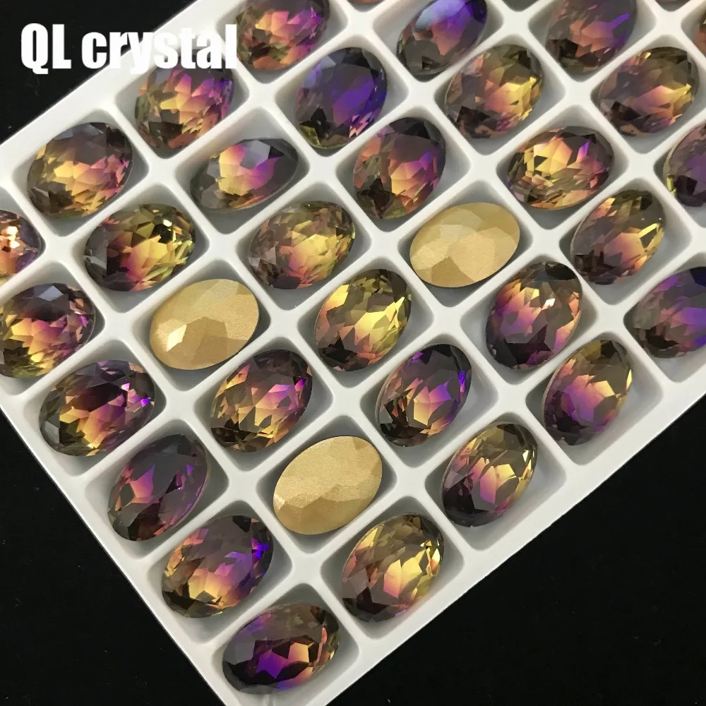 10x14mm Oval Tourmaline Glass Crystal Pointback Fancy Stone for DIY garment bags shoes Jewelry accessory
10x14mm Oval Tourmaline Glass Crystal Pointback Fancy Stone for DIY garment bags shoes Jewelry accessory