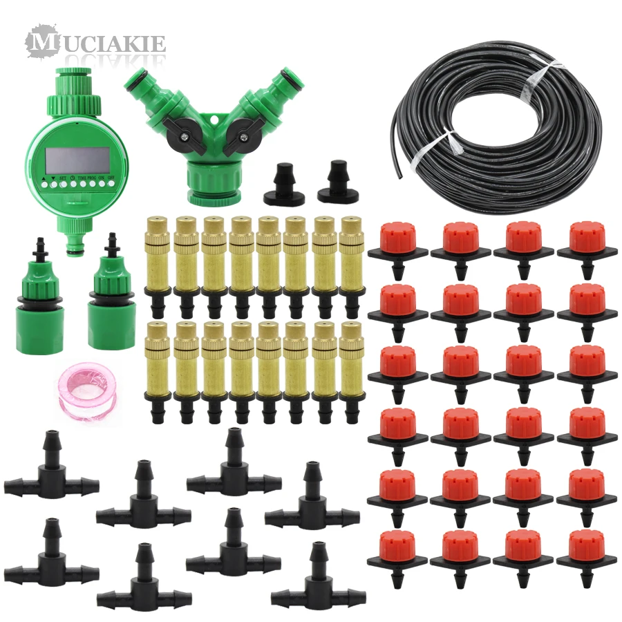 MUCIAKIE 30M DIY Automatic Garden Watering Kits Micro Drip Misting Irrigation Lawn Greenhose Drippers Water Controller Timer
MUCIAKIE 30M DIY Automatic Garden Watering Kits Micro Drip Misting Irrigation Lawn Greenhose Drippers Water Controller Timer
