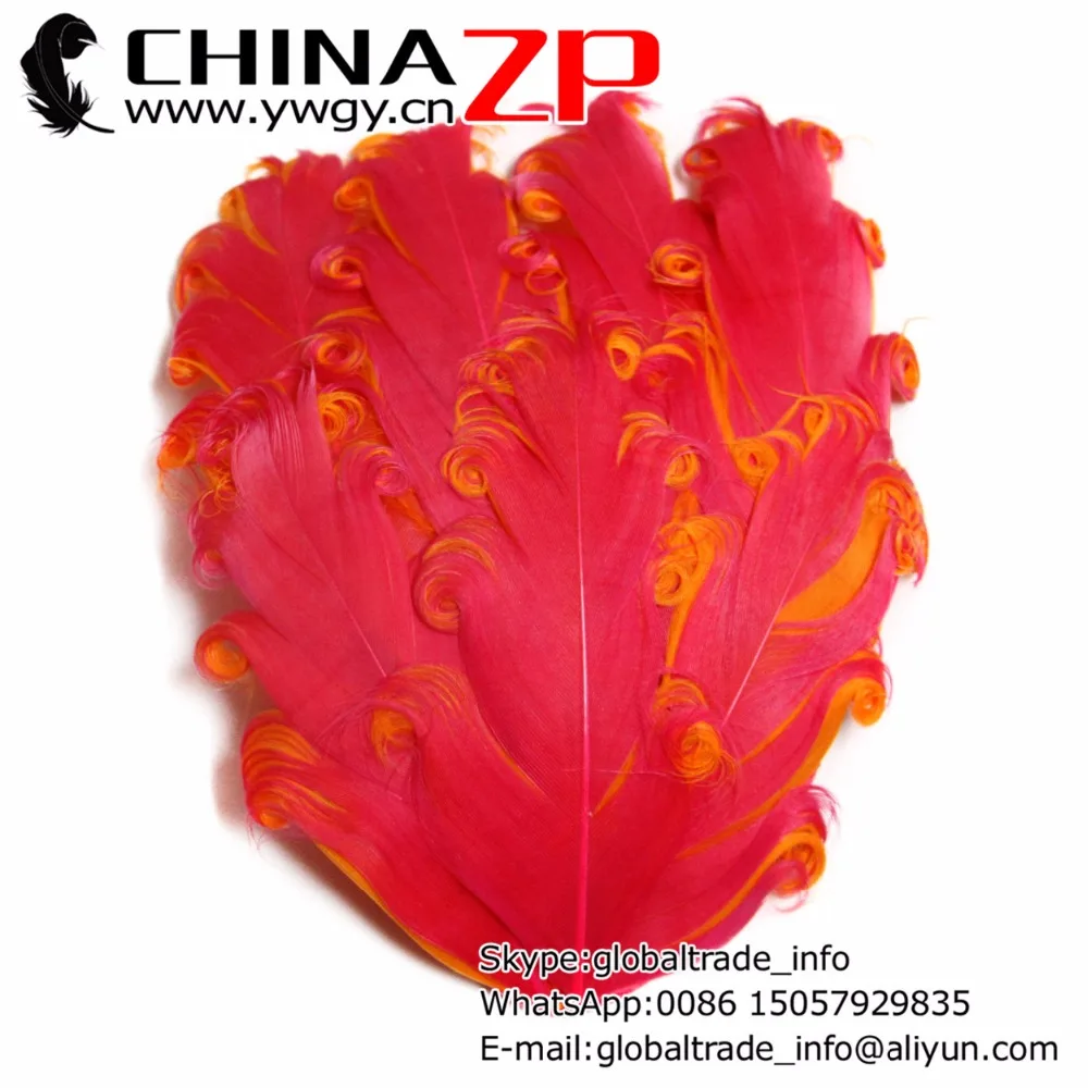 

CHINAZP Factory 50pcs/lot Fantastic Hot Pink with Orange Nagorie Feather Pad Baby Girl Headbands