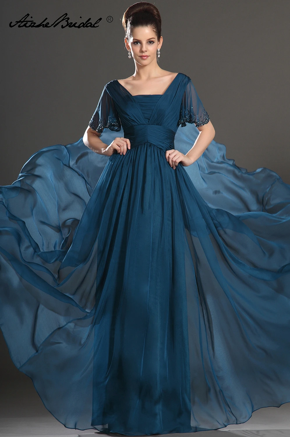 Formal Women's Dress Gorgeous A Line Cap Sleeve Pleat Chiffon Mother of the Bride Dress
Formal Women's Dress Gorgeous A Line Cap Sleeve Pleat Chiffon Mother of the Bride Dress