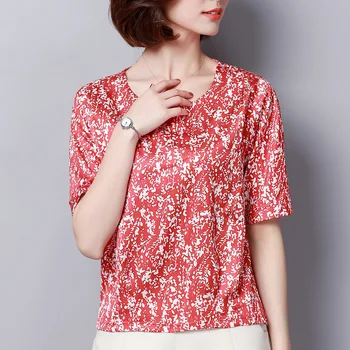 2019 New Korea Fashion Summer Short Sleeve Plus Size Silk Shirts Women Blouses Casual Wine red Tops Ladies rayon Blouse
2019 New Korea Fashion Summer Short Sleeve Plus Size Silk Shirts Women Blouses Casual Wine red Tops Ladies rayon Blouse