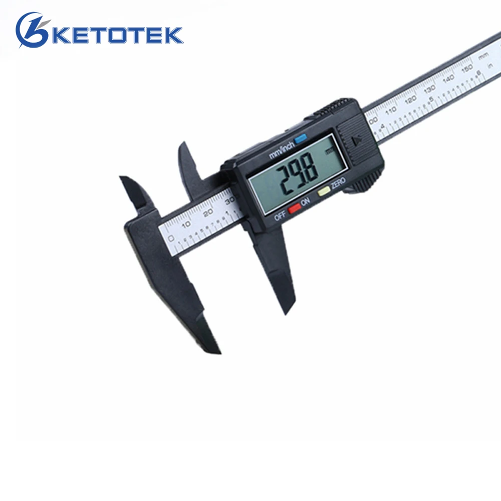 

Measuring Tool 150mm 6inch LCD Digital Electronic Plastic Carbon Fiber Vernier Caliper Gauge Micrometer Rule Gauge