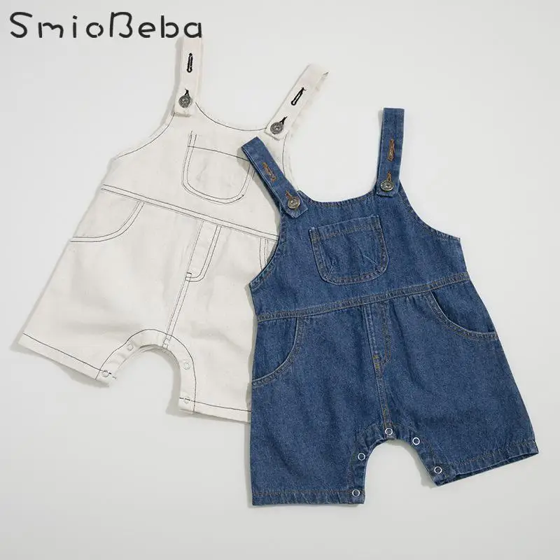Newborn Baby Boy Romper Girl Clothes Summer 2019 Unisex Small Pocket Back Belt Jeans Bodysuit Adjustable Rompers Clothes Kids
Newborn Baby Boy Romper Girl Clothes Summer 2019 Unisex Small Pocket Back Belt Jeans Bodysuit Adjustable Rompers Clothes Kids