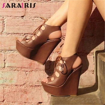 SARAIRIS Brand Big Size 47 Sexy Platform Gladiator Women Wedges Shoes Sandals Woman Sexy Summer Party high-heeled Shoes Sandals
SARAIRIS Brand Big Size 47 Sexy Platform Gladiator Women Wedges Shoes Sandals Woman Sexy Summer Party high-heeled Shoes Sandals