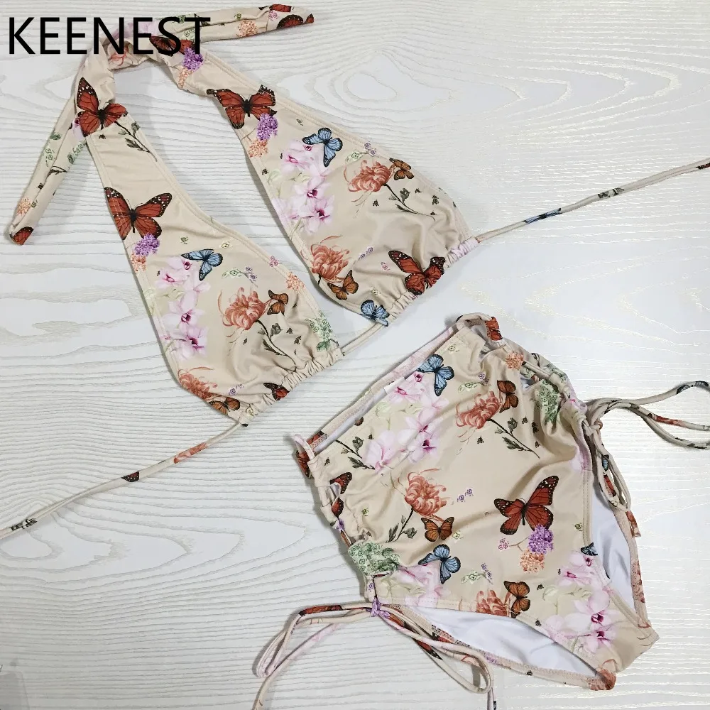 KEENEST 2018 Floral Print High Waist Swimsuit Bikini Push Up Swimwear Women Vintage
KEENEST 2018 Floral Print High Waist Swimsuit Bikini Push Up Swimwear Women Vintage