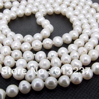 Fashion white freshwater cultured natural nearround pearl 7-8mm beads diy high quality necklace jewelry making 45 inch MY4583 
Fashion white freshwater cultured natural nearround pearl 7-8mm beads diy high quality necklace jewelry making 45 inch MY4583