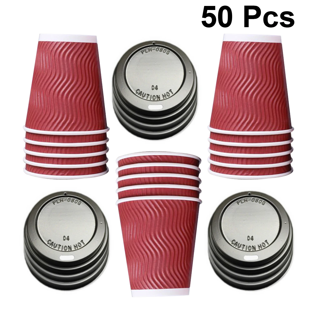 50pcs Coffee Cups Threaded Insulation Triple Wall Takeaway Cup Paper Cup with Lid for Cafe Catering Restaurant
50pcs Coffee Cups Threaded Insulation Triple Wall Takeaway Cup Paper Cup with Lid for Cafe Catering Restaurant