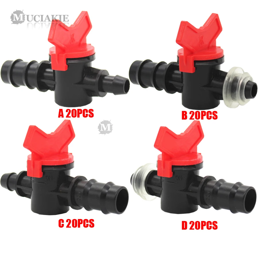 MUCIAKIE 20 шт 5/8 ''(16 мм) или 3/4'' (20 запорный клапан с колючей водой для садовых