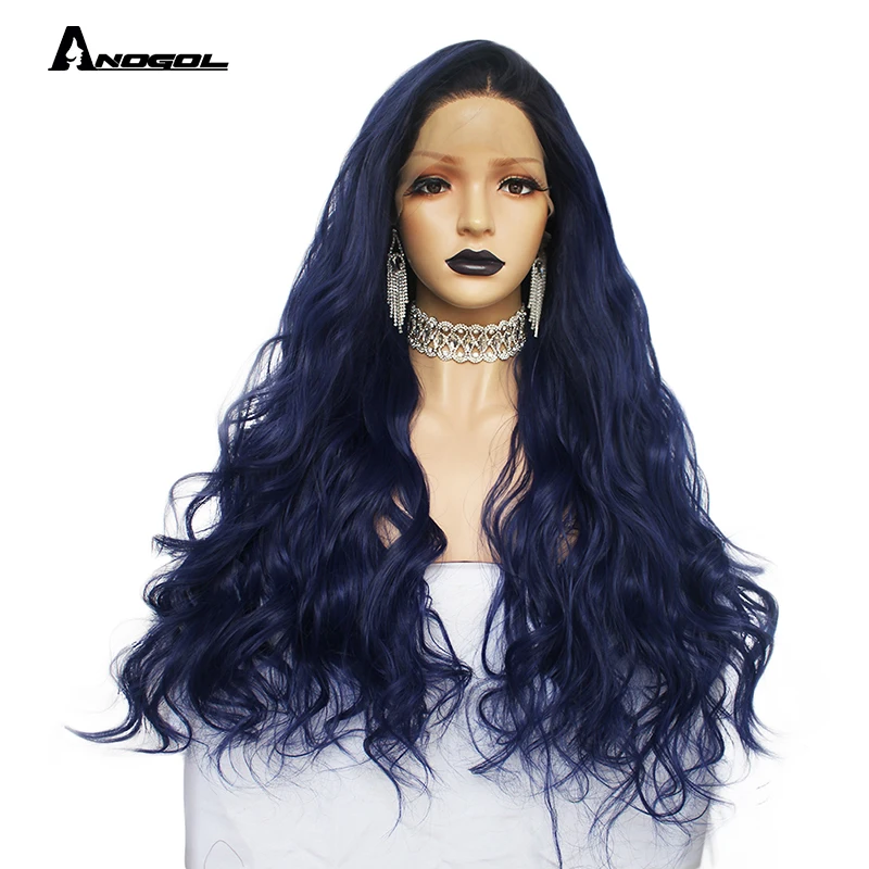 Anogol Dark Rooted Ombre Blue High Temperature Fiber Brazilian Hair Peruca Long Body Wave Synthetic Lace Front Wig For Women
Anogol Dark Rooted Ombre Blue High Temperature Fiber Brazilian Hair Peruca Long Body Wave Synthetic Lace Front Wig For Women