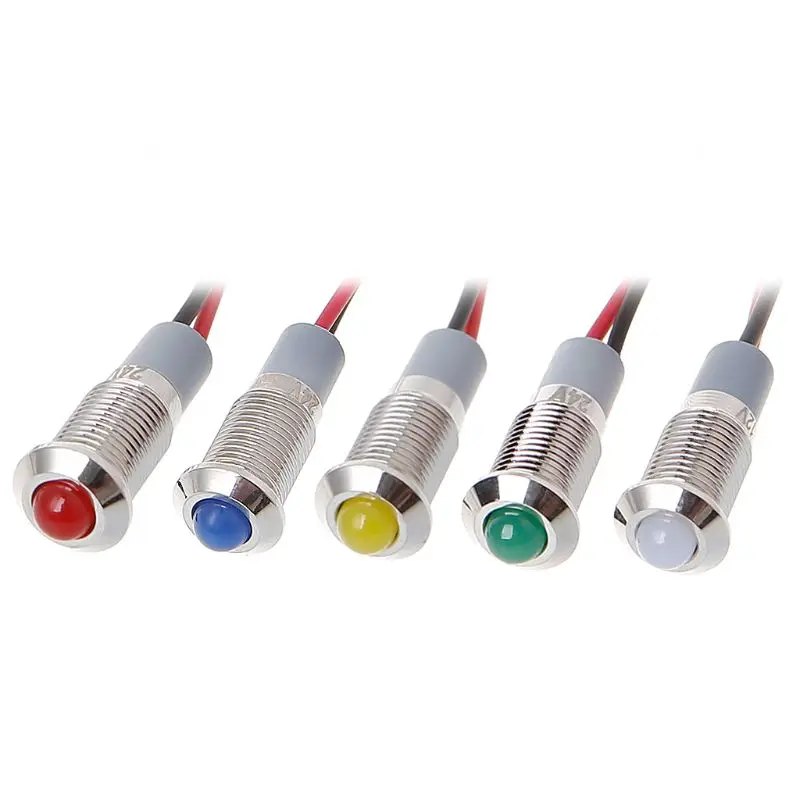 8mm Waterproof Metal LED Indicator Light Pilot Panel Signal Warning Lamp 
8mm Waterproof Metal LED Indicator Light Pilot Panel Signal Warning Lamp