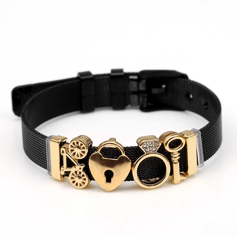 SEIALOY Fashion Black Stainless Steel Mesh Bracelets For Women Men Rose gold Love Lock key Charms Brands Bracelet Jewelry Gifts
SEIALOY Fashion Black Stainless Steel Mesh Bracelets For Women Men Rose gold Love Lock key Charms Brands Bracelet Jewelry Gifts