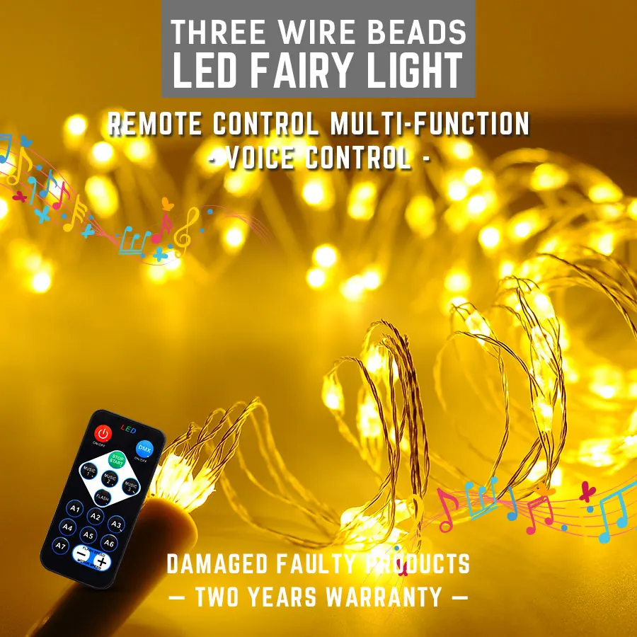 Фото LED long Music string light 120LED remote Control multi-function lamp 85-265V Strip Light Holiday Decoratior | Лампы и освещение