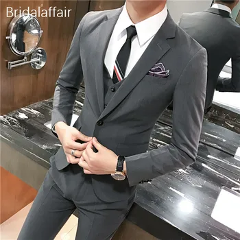 Wonderful Tailored Grey Men Suit 2018 Slim Fit 3Pcs Tuxedo Groom Wedding Prom Suits Formal Terno Masculino (Jacket+Pants+Vest)
Wonderful Tailored Grey Men Suit 2018 Slim Fit 3Pcs Tuxedo Groom Wedding Prom Suits Formal Terno Masculino (Jacket+Pants+Vest)