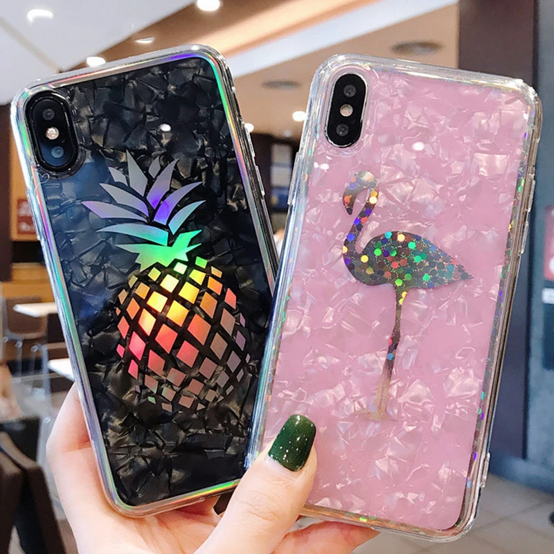 Laser Shell Pattern Pineapple Flamingo Soft Phone Case For iPhone X 6 6S 7 8 Plus Cute Cartoon Cactus Back Cover
Laser Shell Pattern Pineapple Flamingo Soft Phone Case For iPhone X 6 6S 7 8 Plus Cute Cartoon Cactus Back Cover