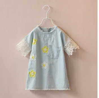 Y1154135 2017 Baby Girl Dress Denim Appliques Lace Short Sleeve Casual Girls Dress Fashion Girls Clothes
Y1154135 2017 Baby Girl Dress Denim Appliques Lace Short Sleeve Casual Girls Dress Fashion Girls Clothes