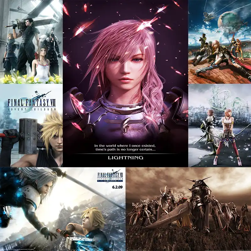 クラウド Vs セフィロス ファイナルファンタジーゲーム白段ボールポスターアートウォールの写真寝室リビングルームの装飾 42 30 センチメートルなしフレーム ウォール ステッカー Gooum