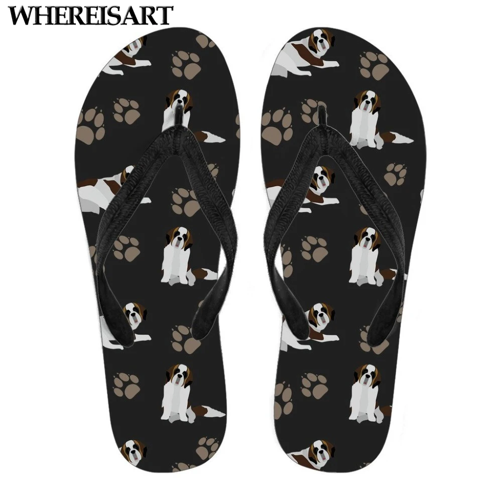 WHEREISART St. Bernard Cute Dog Print Flats Slip-on Women Slippers Summer Women's Flip Flops Home/Bath Ladies Flip Flops Rubber
WHEREISART St. Bernard Cute Dog Print Flats Slip-on Women Slippers Summer Women's Flip Flops Home/Bath Ladies Flip Flops Rubber