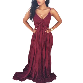 Lace Sleeveless Long Evening Women Dress Open Back Sukienka Chiffon Pleated Knitted Dress Suspender Night Club Robe Femme 2019
Lace Sleeveless Long Evening Women Dress Open Back Sukienka Chiffon Pleated Knitted Dress Suspender Night Club Robe Femme 2019