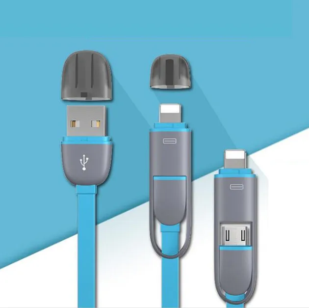 2 in 1 USB Cable, Charging Cable For iPhone X USB Charger Cable For Xiaomi Redmi 4X Note 4X Mobile Phone Micro USB Cable