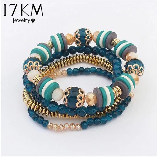 17KM Bohemia Beach Style Brand Jewelry multi layers Bracelet Alloy Color Acrylic Beads Rope Chain Bracelets For Women pulseira
17KM Bohemia Beach Style Brand Jewelry multi layers Bracelet Alloy Color Acrylic Beads Rope Chain Bracelets For Women pulseira