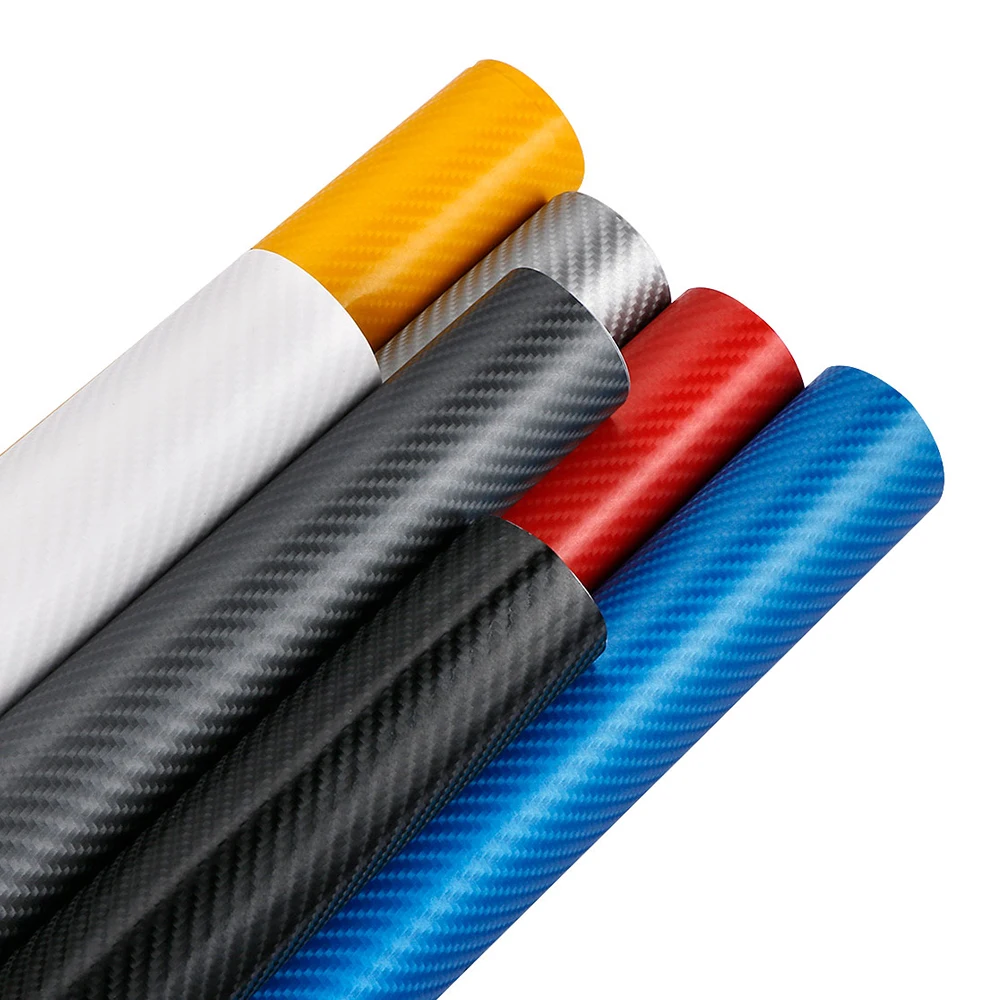 3D Sticker Carbon Fiber Vinyl Deco Cover Car Door Sill Silver Scratch Cover MSS