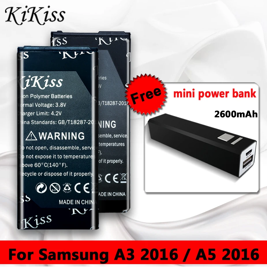 Free Gift KiKiss Battery For Samsung GALAXY A3 2016 / A5 2016 Cell Phone Battery A310 A310F A510 A510F EB-BA310ABE / EB-BA510ABE
Free Gift KiKiss Battery For Samsung GALAXY A3 2016 / A5 2016 Cell Phone Battery A310 A310F A510 A510F EB-BA310ABE / EB-BA510ABE