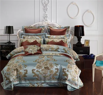 Luxury Embroidered Satin Jacquard Bedding set bed Silk Cotton King Queen Size Duvet cover Bed Flat sheet set Pillow 4/6/10pcs 40
Luxury Embroidered Satin Jacquard Bedding set bed Silk Cotton King Queen Size Duvet cover Bed Flat sheet set Pillow 4/6/10pcs 40
