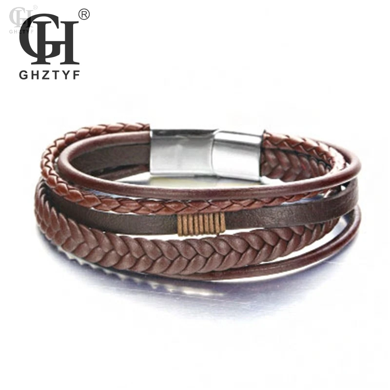 Stainless Steel Bracelet For Men 2018 New Multilayer Leather Steel's Magnetic Buckle Wristband Bangles Drop Shipping Jewelry
Stainless Steel Bracelet For Men 2018 New Multilayer Leather Steel's Magnetic Buckle Wristband Bangles Drop Shipping Jewelry