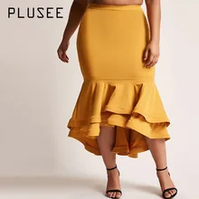 Plusee Skirt Plus Size 3XL 4XL Women Cotton Blends Mermaid Mid-Calf High-Waist Plain Falbala Patchwork Plus Size Women Skirt
Plusee Skirt Plus Size 3XL 4XL Women Cotton Blends Mermaid Mid-Calf High-Waist Plain Falbala Patchwork Plus Size Women Skirt