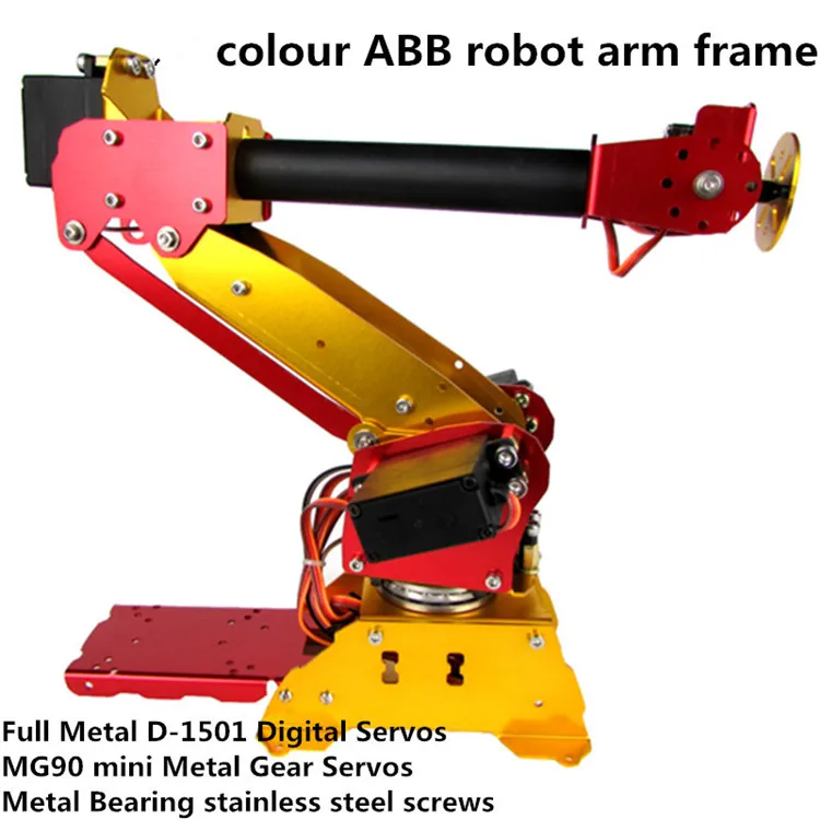 ABB colour Industrial robot 6 DOF robot arm Full Metal + Digital Servos for Teaching and Experiment 6-Axis Desktop Robotic Arm
ABB colour Industrial robot 6 DOF robot arm Full Metal + Digital Servos for Teaching and Experiment 6-Axis Desktop Robotic Arm