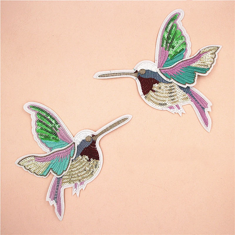 1 Pair Embroidered Sequined Hummingbird Pattern Patches Clothing Decor Sew-on Appliques Fabric Badges Stickers DIY Decoration
1 Pair Embroidered Sequined Hummingbird Pattern Patches Clothing Decor Sew-on Appliques Fabric Badges Stickers DIY Decoration