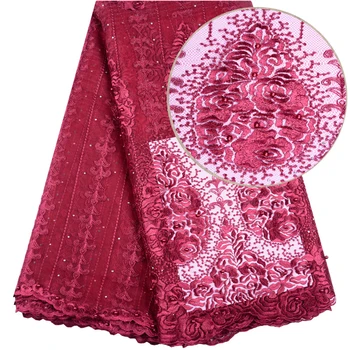 2019 French Embroidered Mesh Lace Fabric Red Color African Lace Fabric With Beads Latest Design African Net Lace Fabrics 1500B
2019 French Embroidered Mesh Lace Fabric Red Color African Lace Fabric With Beads Latest Design African Net Lace Fabrics 1500B