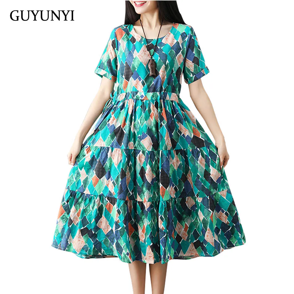 GUYUNYI Women Casual Loose Summer Dress Cotton Linen Vintage Dress Plus Size Floral Print Clothes Linen vestidos CX1002
GUYUNYI Women Casual Loose Summer Dress Cotton Linen Vintage Dress Plus Size Floral Print Clothes Linen vestidos CX1002