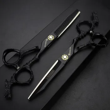 6 inch hairdressing barber hair scissors professional high quality barbershop haircut cutting shears thinning 440c Black scissor
6 inch hairdressing barber hair scissors professional high quality barbershop haircut cutting shears thinning 440c Black scissor