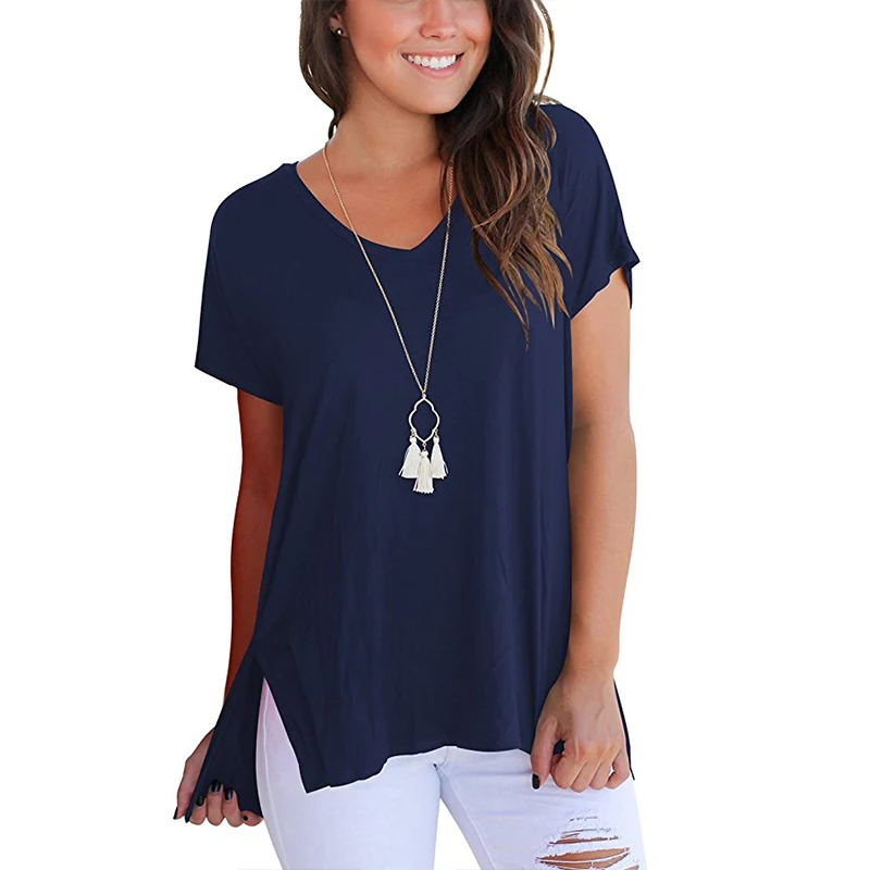 T-Shirt Women 2019 Short Sleeve Basic Solid Shirt Cotton Female Loose Top Pure Summer Casual Loose Tshirt V Neck Blusas Feminin
T-Shirt Women 2019 Short Sleeve Basic Solid Shirt Cotton Female Loose Top Pure Summer Casual Loose Tshirt V Neck Blusas Feminin