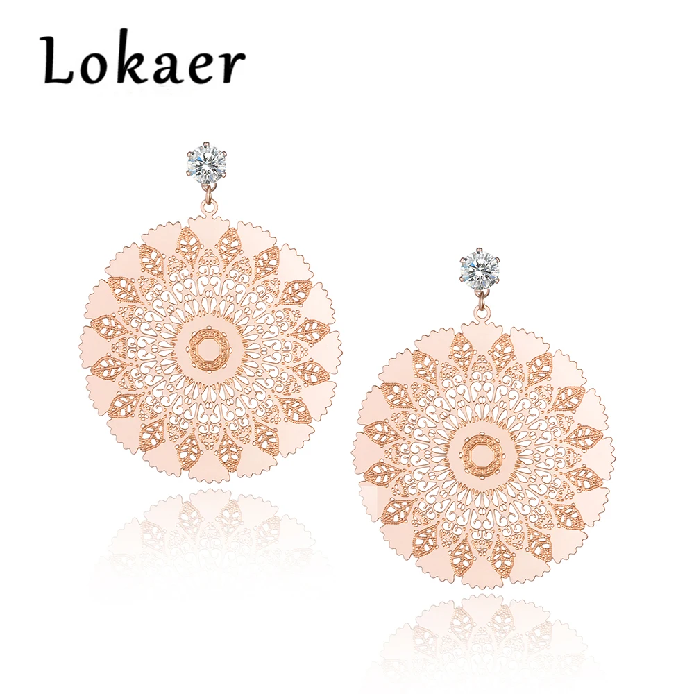 Lokaer Titanium Steel Exquisite Geometric Pattern Circle Earrings Jewelry Rose Gold Color Stud Earrings For Women E180270233R
Lokaer Titanium Steel Exquisite Geometric Pattern Circle Earrings Jewelry Rose Gold Color Stud Earrings For Women E180270233R