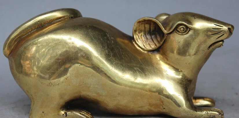 333@g++6" China Folk Brass FengShui Zodiac Year Mouse Rat Mice Animal Statue Sculpture
333@g++6" China Folk Brass FengShui Zodiac Year Mouse Rat Mice Animal Statue Sculpture