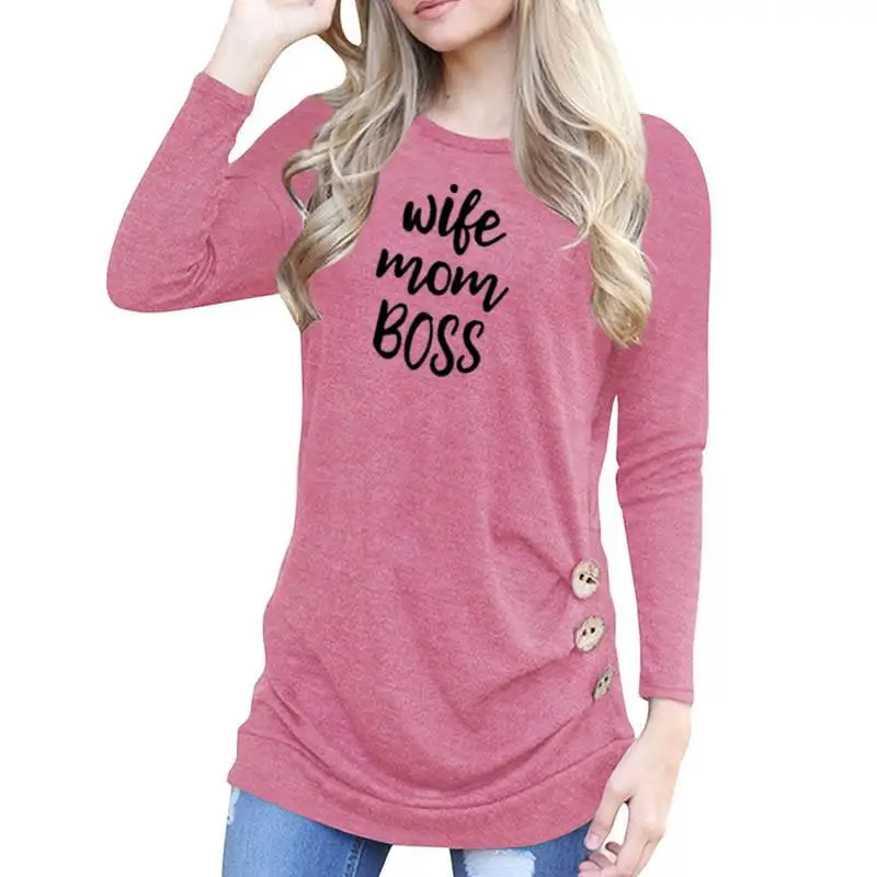 2018 New Fashion Wife Mom Boss Print T-Shirt Harajuku Summer Cropped Long Sleeve Button Decoration t shirt women
2018 New Fashion Wife Mom Boss Print T-Shirt Harajuku Summer Cropped Long Sleeve Button Decoration t shirt women