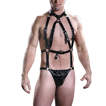 Men's Black Patent Leather Adjustable Open Crotch Bodysuit Bandage Nightclub Pole Dancing Clothes Sexy Lingerie Latex Catsuit 
Men's Black Patent Leather Adjustable Open Crotch Bodysuit Bandage Nightclub Pole Dancing Clothes Sexy Lingerie Latex Catsuit