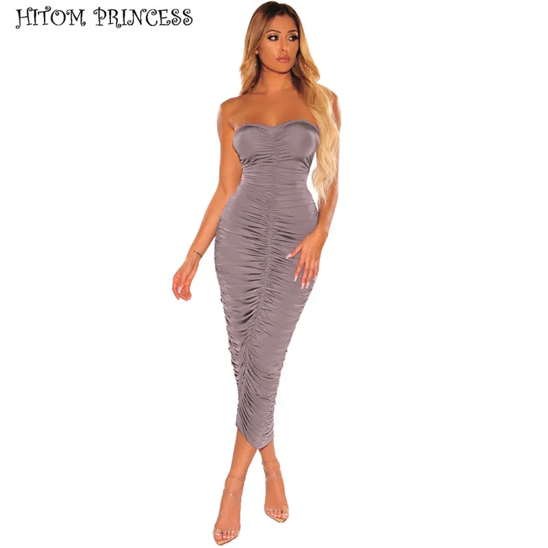 HITOM PRINCESS Off Shoulder Bodycon Sexy Long Dress Women Strapless Party Dress Stretch Ruched Sleeveless Summer Maxi Dresses
HITOM PRINCESS Off Shoulder Bodycon Sexy Long Dress Women Strapless Party Dress Stretch Ruched Sleeveless Summer Maxi Dresses