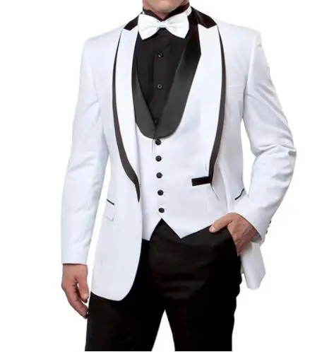 New Style One Button White Groom Tuxedos Groomsmen Best Man Mens Wedding Suit (Jacket+Pants+Vest+Tie) W:163
New Style One Button White Groom Tuxedos Groomsmen Best Man Mens Wedding Suit (Jacket+Pants+Vest+Tie) W:163