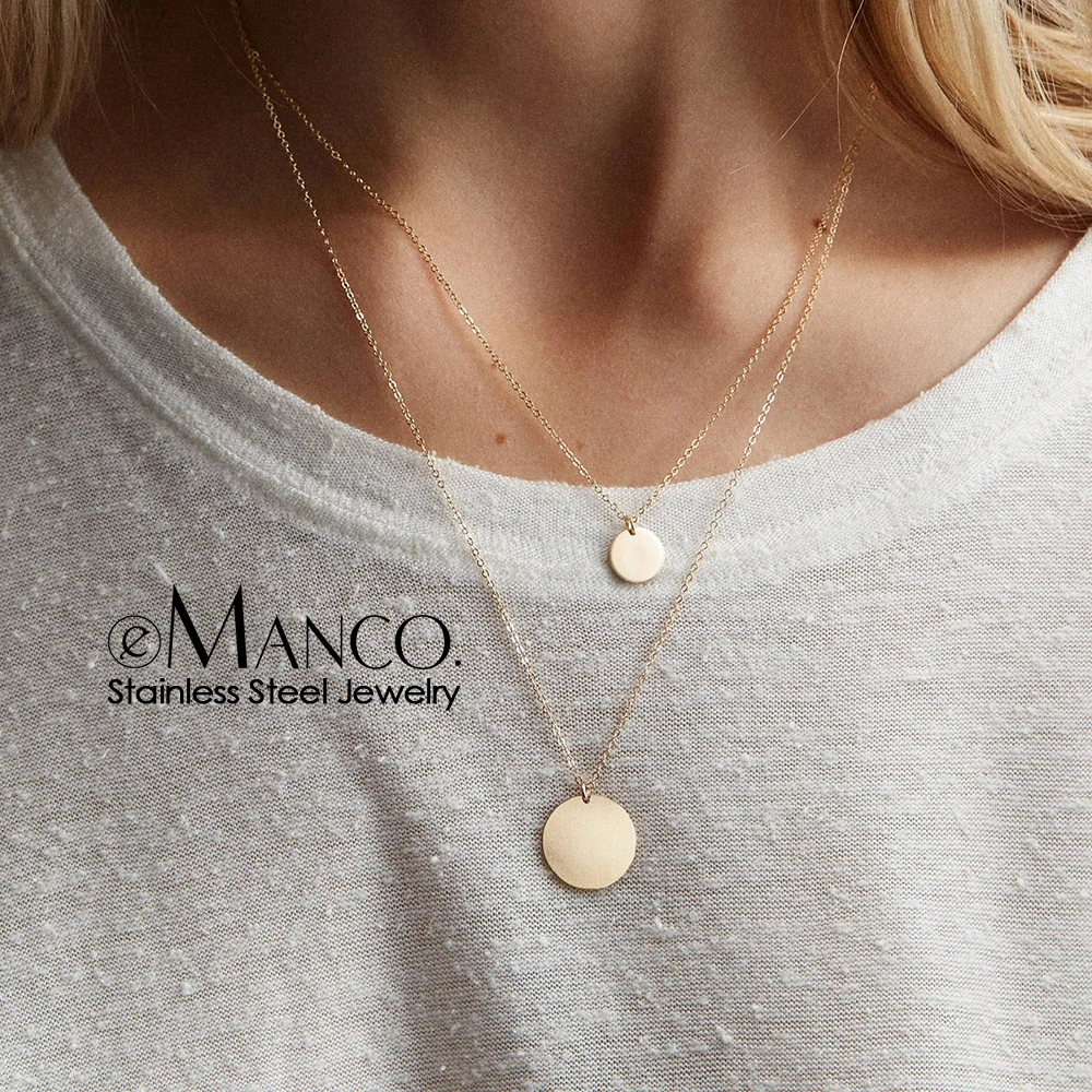 e-Manco Gold Color Chain Necklace for women Double Layered Stainless Steel Choker Necklace Round Coin Pendants Necklace
e-Manco Gold Color Chain Necklace for women Double Layered Stainless Steel Choker Necklace Round Coin Pendants Necklace
