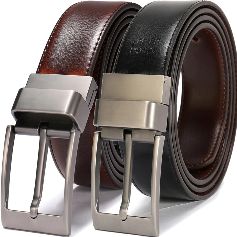 Fashion Men Belt Metal Alloy Pin Reversible Buckle Real Leather Belts Suitable for Pants Jeans 75cm to 160cm Cognac/Black
Fashion Men Belt Metal Alloy Pin Reversible Buckle Real Leather Belts Suitable for Pants Jeans 75cm to 160cm Cognac/Black
