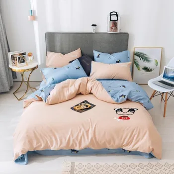 Double-sided use Bedding Set Powder blue dog Bed Set Cotton Bed Sheet Twin Queen King Size Duvet Cover Set embroidery Bed Linen
Double-sided use Bedding Set Powder blue dog Bed Set Cotton Bed Sheet Twin Queen King Size Duvet Cover Set embroidery Bed Linen