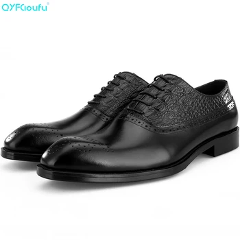 QYFCIOUFU New Fashion Brand Dress Shoes Genuine Leather Suits Men Shoes Classical High Quality Business Formal Derby Shoes
QYFCIOUFU New Fashion Brand Dress Shoes Genuine Leather Suits Men Shoes Classical High Quality Business Formal Derby Shoes