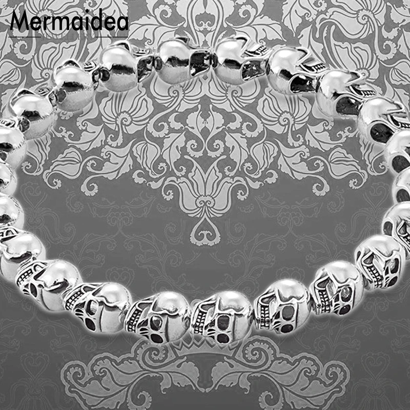Bracelet Men Strand Silver Skull Beads 2019 New Blackened Silver Fashion Jewelry Punk Gift for Men Boy Women Girls
Bracelet Men Strand Silver Skull Beads 2019 New Blackened Silver Fashion Jewelry Punk Gift for Men Boy Women Girls