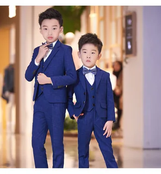 6 Pcs Blue Black boys gentleman suits for weddings kids Blazer Suit for boy costume garcon mariage tuxedo School clothing set
6 Pcs Blue Black boys gentleman suits for weddings kids Blazer Suit for boy costume garcon mariage tuxedo School clothing set