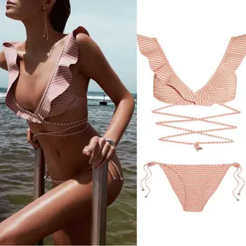 New Women Bandage Set Push-up Padded Suit Women Striped Bownot Sexy Brief Sets Summer Wear Clothing
New Women Bandage Set Push-up Padded Suit Women Striped Bownot Sexy Brief Sets Summer Wear Clothing